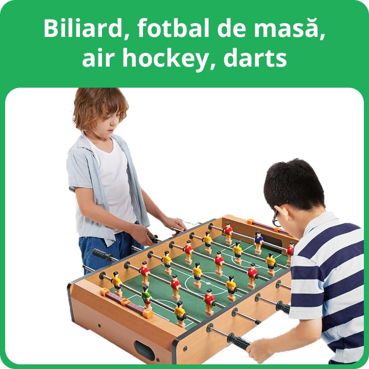 Biliard, Fotbal de masă, Air Hockey, Darts