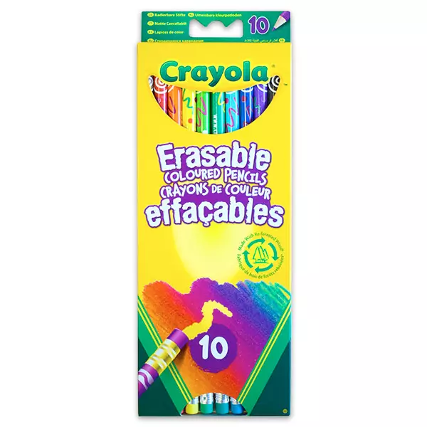 Crayola: 10 buc. creioane colorate cu radieră