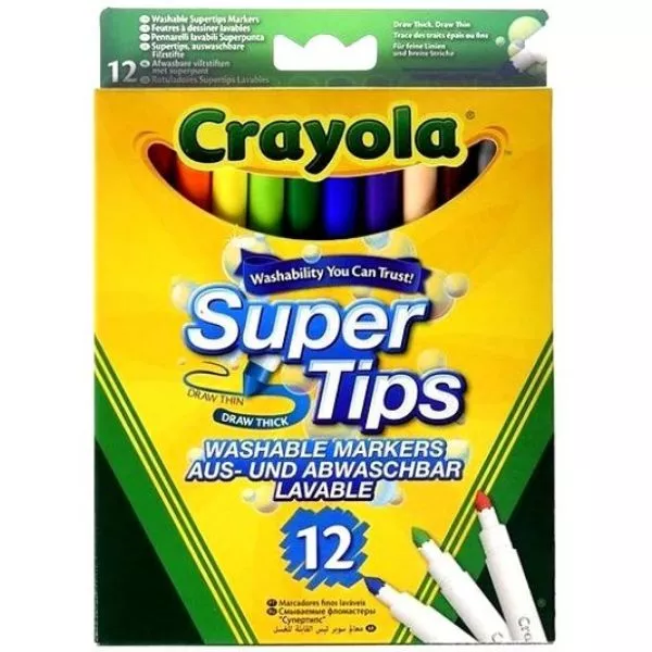 Crayola: Vékony hegyű lemosható filctoll csomag - 12 db-os