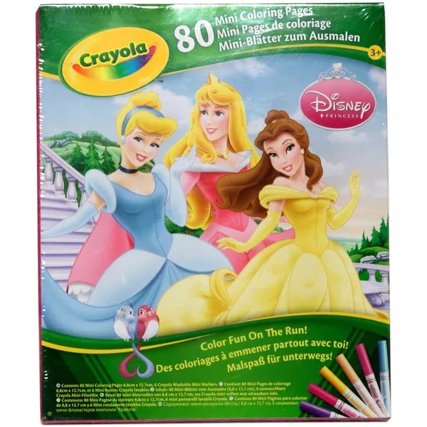 Crayola: 80 lapos mini kifestő - Disney hercegnők
