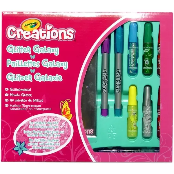 Crayola - Csillámos ragasztó készlet, jeges hatású filcekkel