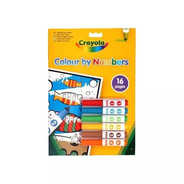 Crayola: Carte de colorat cu numere şi markere lavabile