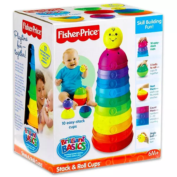 Fisher-Price: Piramidă din cupe colorate