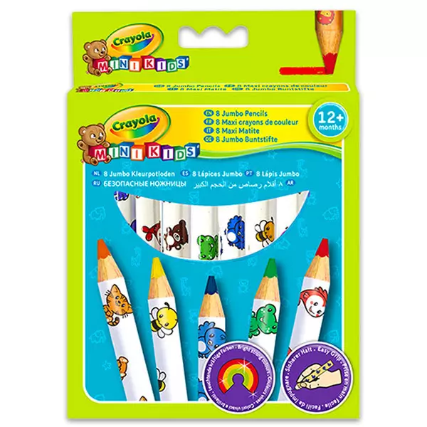 Crayola Mini Kids: Lápices de colores gruesos - paquete de 8