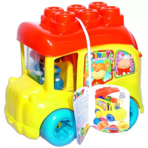 Clemmy My Soft World - Autobuz şcolar cu cuburi de construcţii