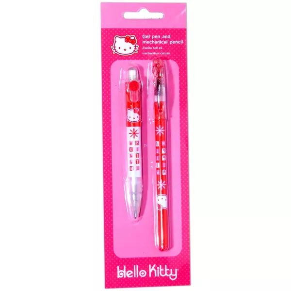 Hello Kitty: zselés toll és mechanikus ceruza - rózsaszín