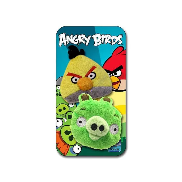 Angry Birds: 2 db-os babzsák készlet - malac és sárga madár plüssfigura