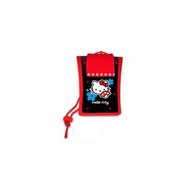 Hello Kitty: nyakba akasztós fekete-piros pénztárca