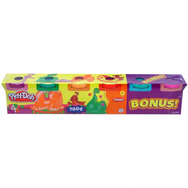 Play-Doh: 4 db-os színes gyurma készlet + 2 TÉGELY AJÁNDÉKBA!