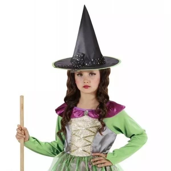 Pălărie vrăjitoare cu margine verde - mărime universală