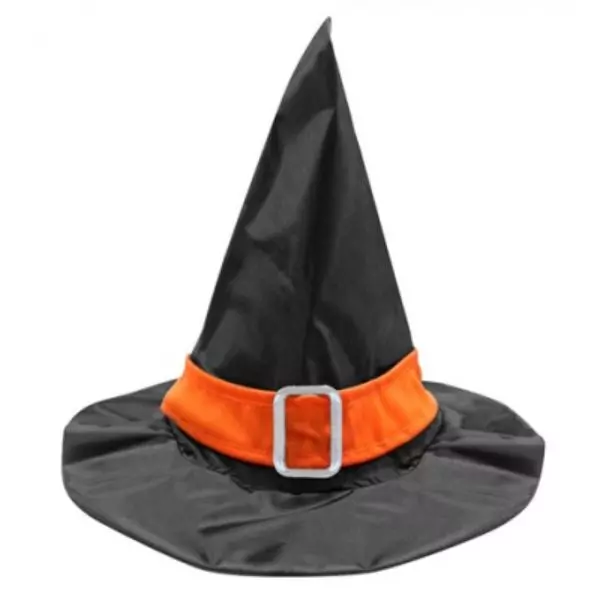 Pălărie vrăjitoare cu panglică portocalie - mărime universală