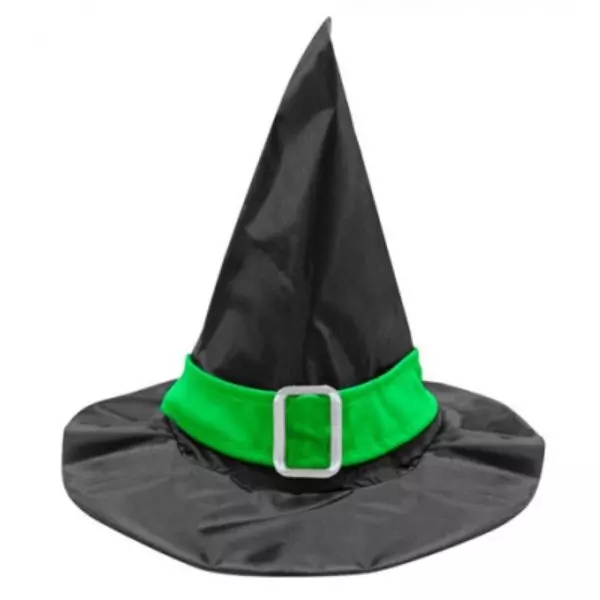 Pălărie vrăjitoare cu panglică verde - mărime universală