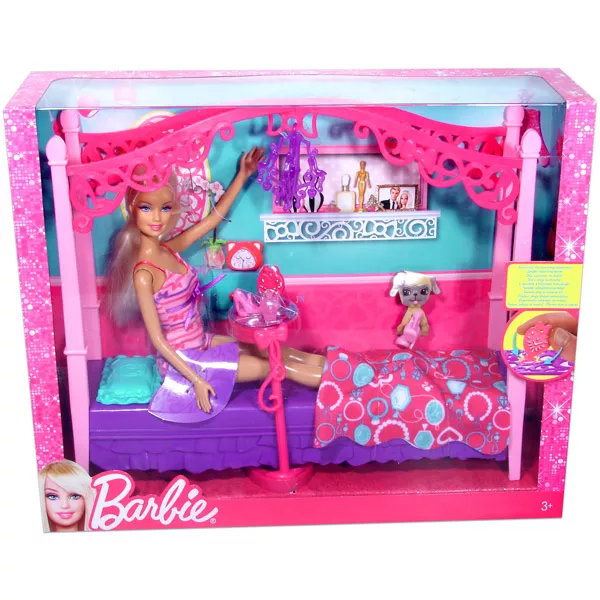 Barbie: Barbie bútorok - Barbie hálószobája babával