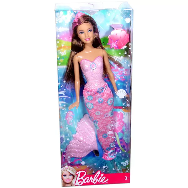 Barbie: Tündérmese barna sellő Barbie rózsaszín ruhában