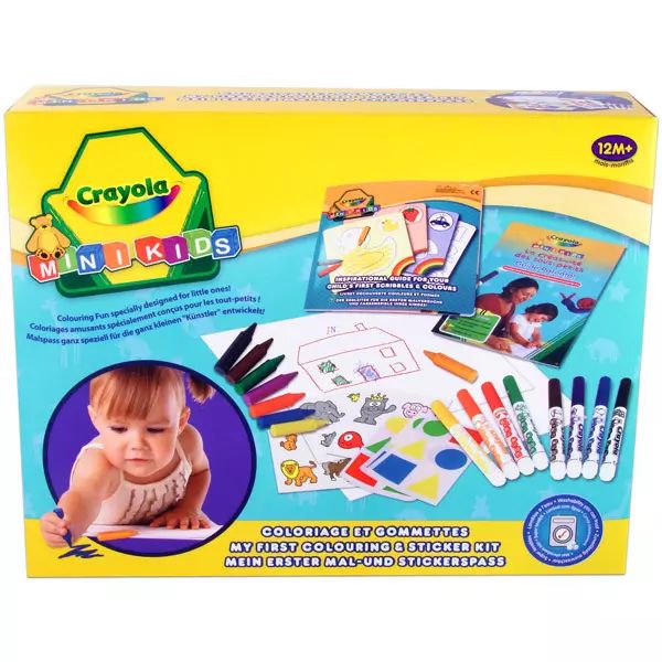 CRAYOLA Mini Kids Malalbum – 16 Seiten, 3 Löschbare Marker – Bauernhof/Meer/Dino