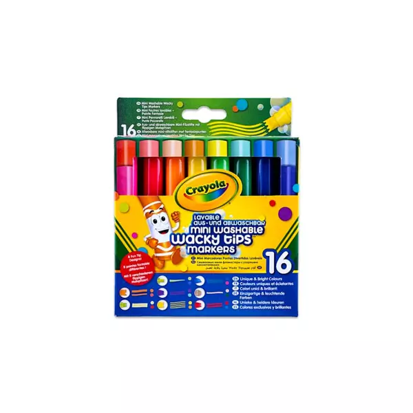 Crayola: 16 buc. markere lavabile cu vârfuri speciale