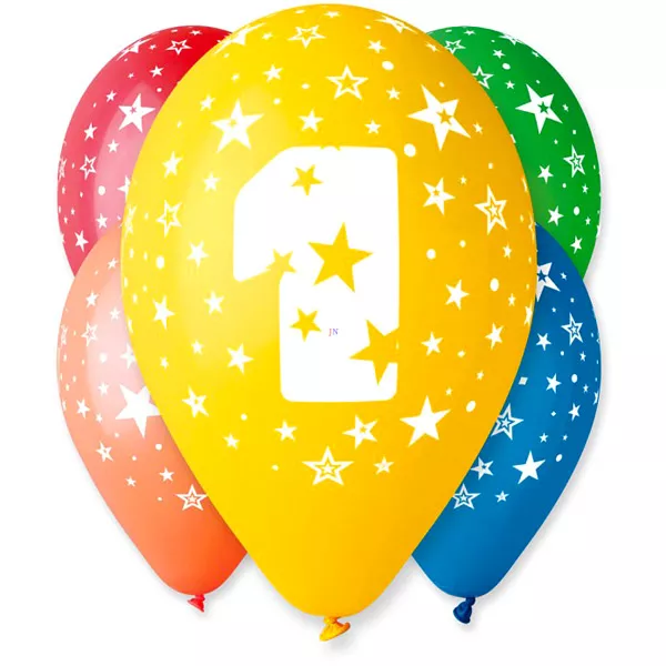 Baloane colorate cu număr 5 buc - numărul 1