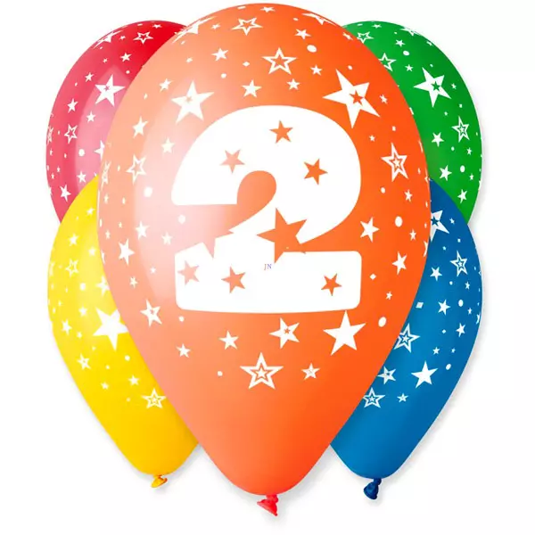 Baloane colorate cu număr 5 buc - numărul 2