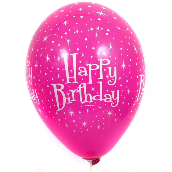 Happy Birthday baloane cu modele steluţe de 28 cm - 10 buc.