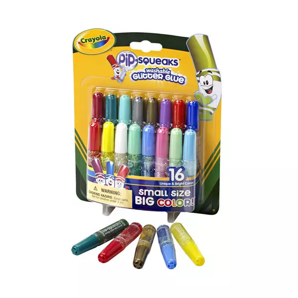 Crayola: Mini csillámos kimosható ragasztó - 16 db-os készlet