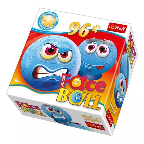Face Ball kék arcok 96 db-os gömb puzzle
