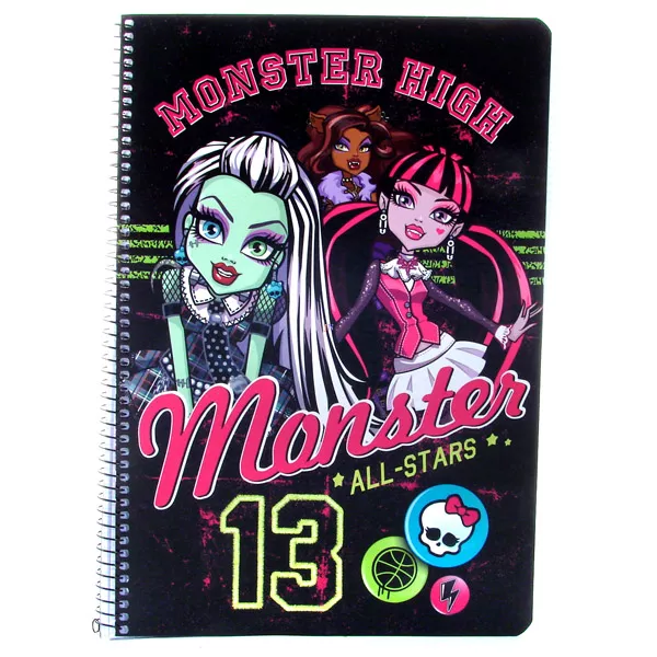 Monster High: All Stars A4-es négyzetrácsos spirálfüzet