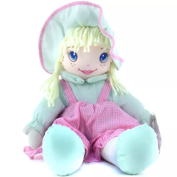 Dolly plüssbaba - 45 cm - színes ruhában, többféle