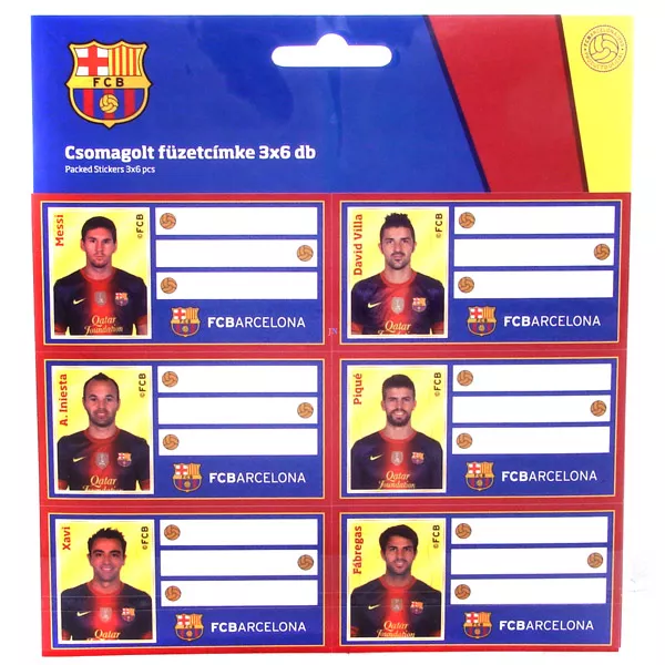 FC Barcelona: 18 darabos füzetcímke
