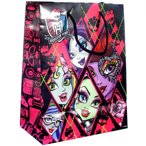 Monster High: Fekete közepes ajándékzacskó
