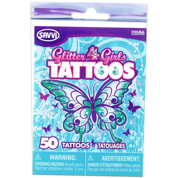Tetoválás lányoknak 2. - csillámos pillangó minták