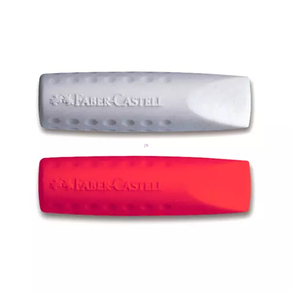 Faber-Castell Grip 2001 Set de 2 radiere cu design capac - gri-roșu