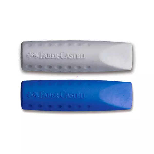 Faber-Castell Grip 2001 Set de 2 radiere cu design capac - gri-albastru