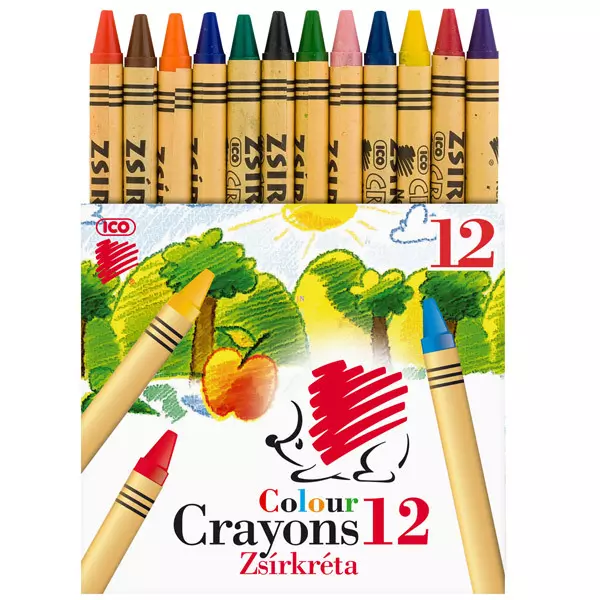 ICO Riccio: Set di pastelli a cera colorati - 12 pezzi
