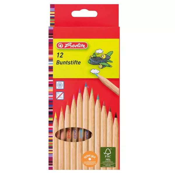 Herlitz: creioane colorate - 12 buc., natural