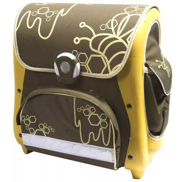 Simplicity ergonomikus iskolatáska - barna-sárga méhecskés