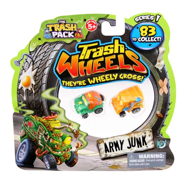 Trash Pack: Trash Wheels járgányok - 2 db-os - Army Junk