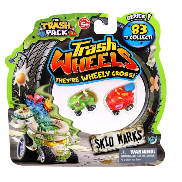 Trash Pack: Trash Wheels járgányok - 2 db-os - Skid Marks