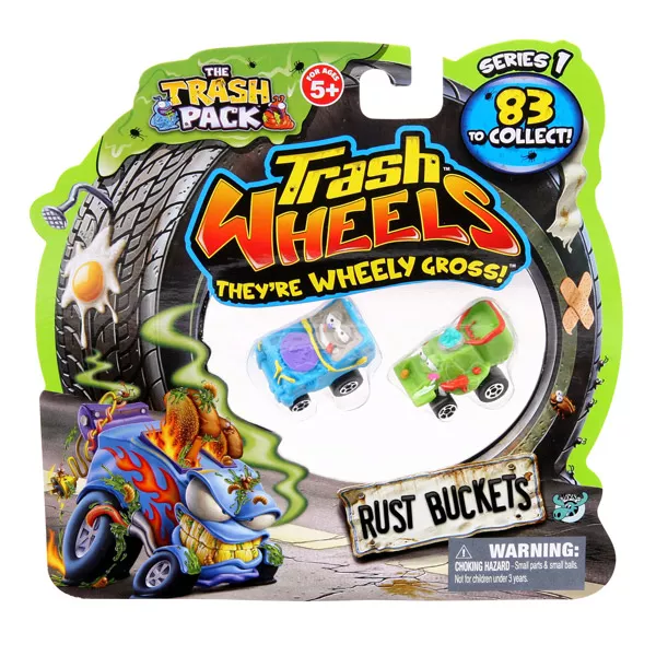 Trash Pack: Trash Wheels járgányok - 2 db-os - Rust Buckets