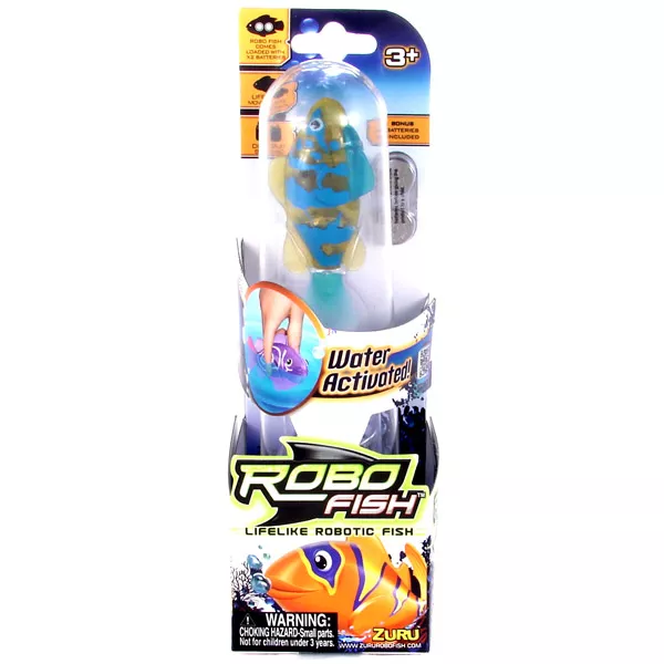 RoboFish elemes átlátszó robothal - sárga