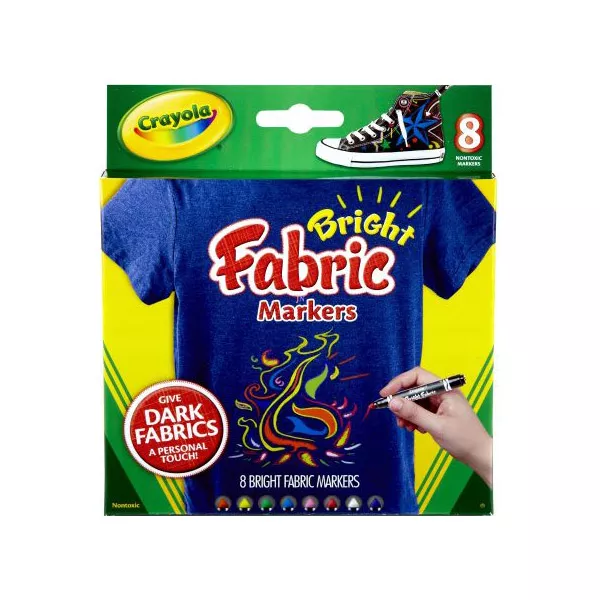 Crayola: Élénk színű textilfestő filctoll - 8 db
