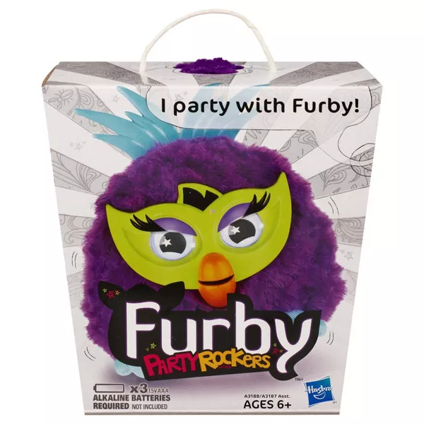Furby Party Rockers interaktív lila plüssfigura