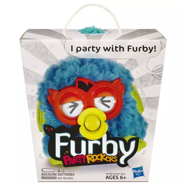 Furby Party Rockers interaktív világoskék plüssfigura