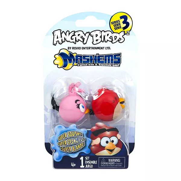 Angry Birds: Mashems rózsaszín madár és piros madár kis gumilabda