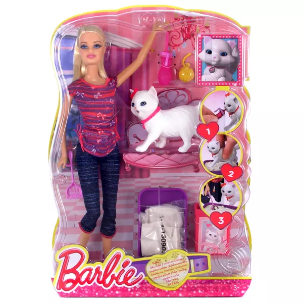 Barbie: Cica gondozó játékszett