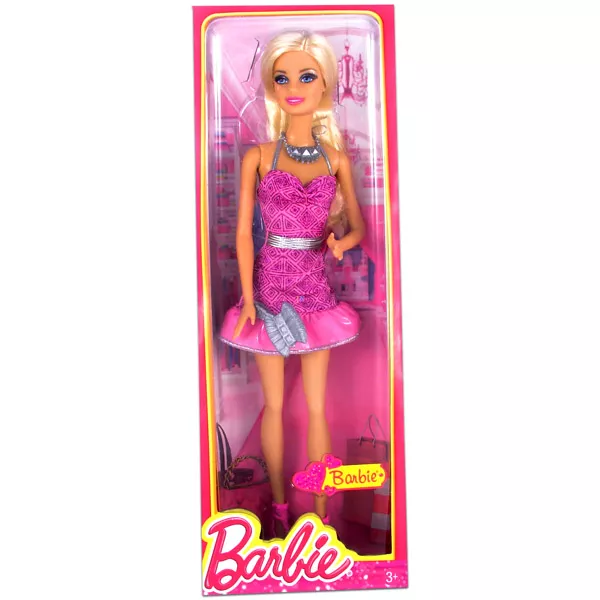 Barbie: Divatos Dreamhouse babák - Barbie rózsaszín bulizós ruhában