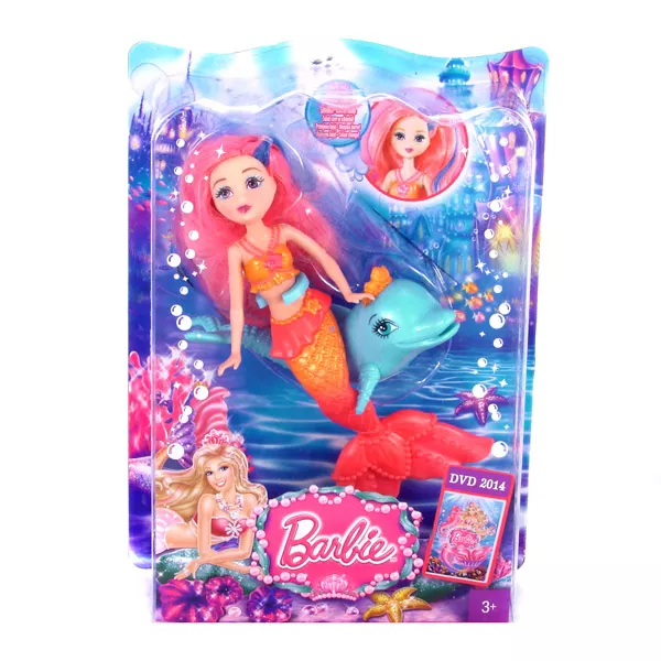 Barbie: A gyöngyhercegnő - Mini sellő Barbie delfinnel