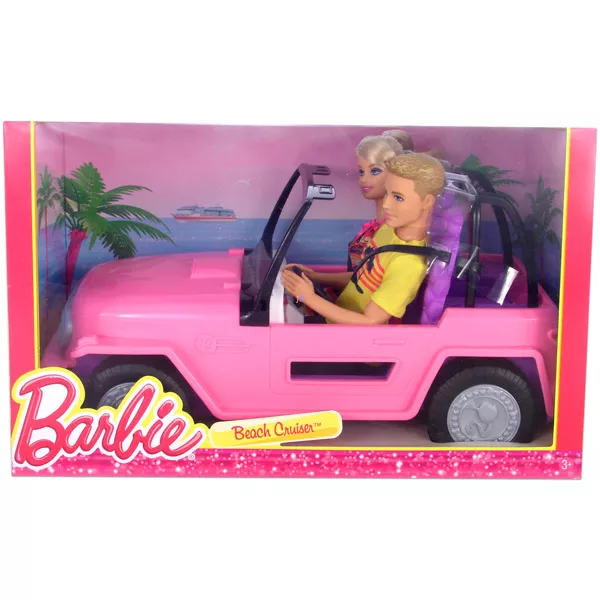 Barbie: Strand terepjáró autó 2 babával