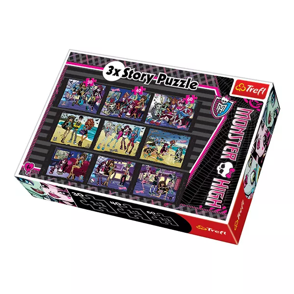 Monster High: Három történet - 30-40-60 db-os puzzle