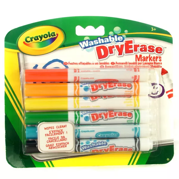 Crayola: 6 db szárazon törölhető vastag filctoll