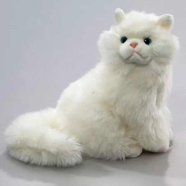 Fehér ülő cica 28 cm-es plüssfigura
